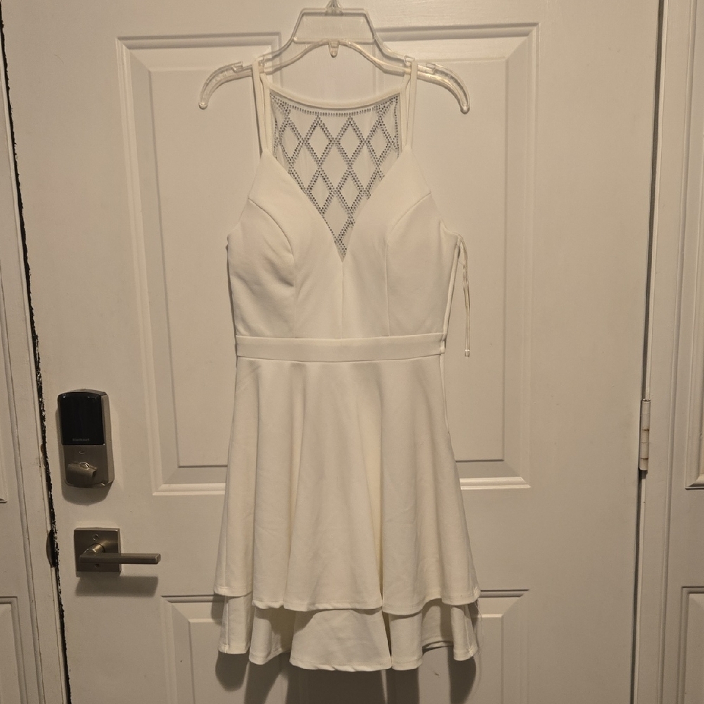 Emerald Sundae White Sleeveless Mini Dress